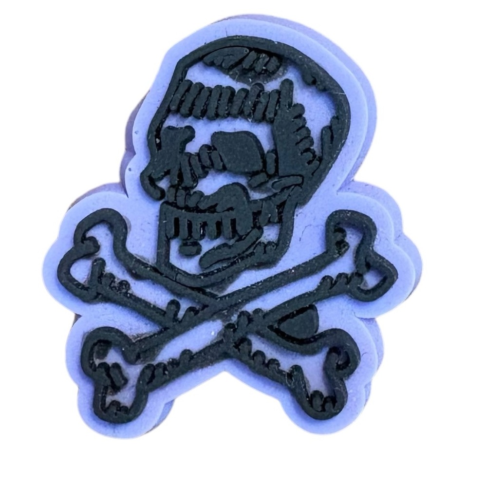 CROCS Black and Purple Skull Charm